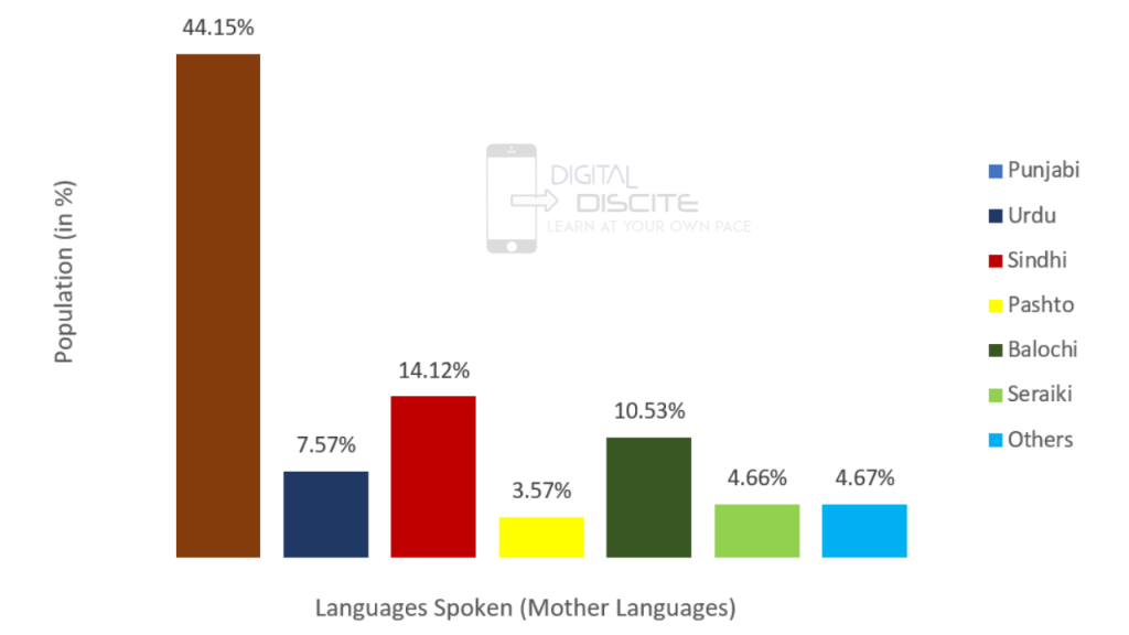 Digital Discite | Pakistan's National Culture Reflects Unity in Diversity (CSS 2017 Solved) | population in percentages by mother tongue in Pakistan