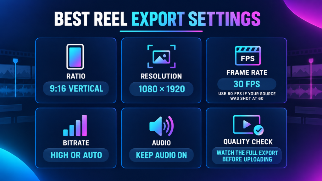 Best VN Reel export settings