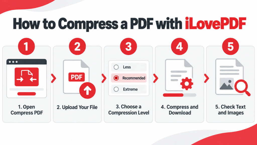How to compress PDF with iLovePDF